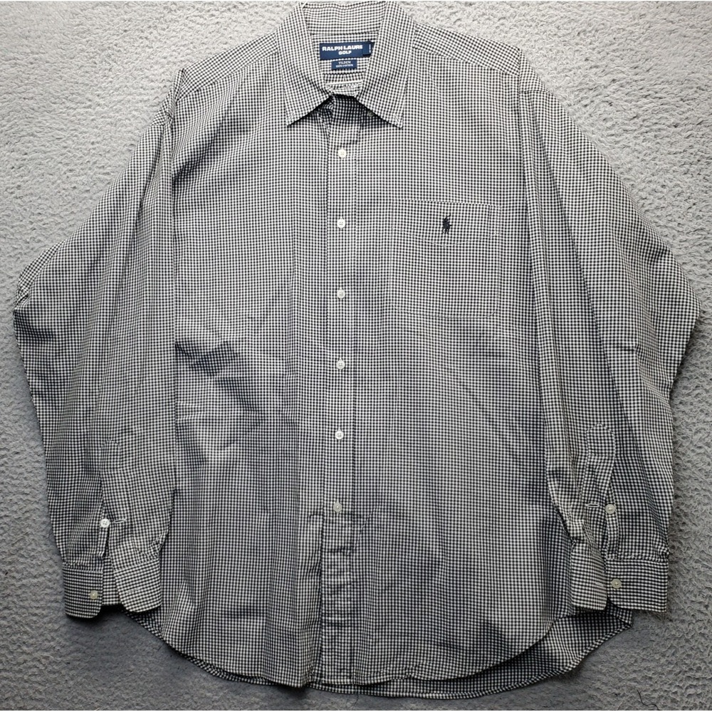 Ralph Lauren Golf Tilden Shirt Mens LT Multi Gingham Check Pony Logo Button Down